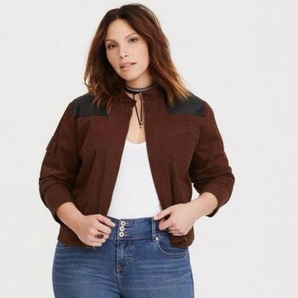 Her Universe Torrid Star Wars Solo Faux Leather Twill Jacket Size 2 (18-20) - Picture 5 of 8
